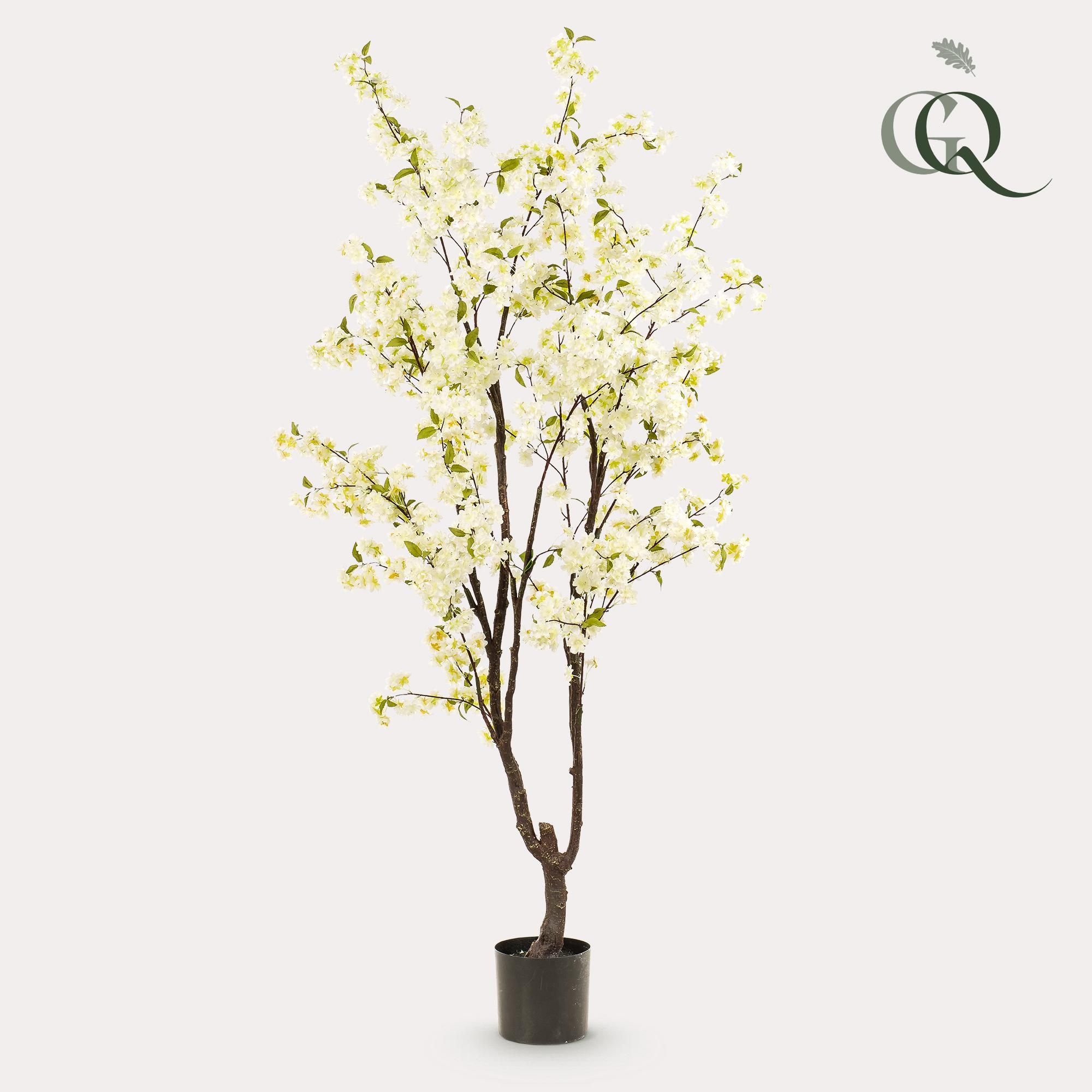Kunstbaum Prunus Kirschblüte Weiß - 210cm künstliche Pflanze