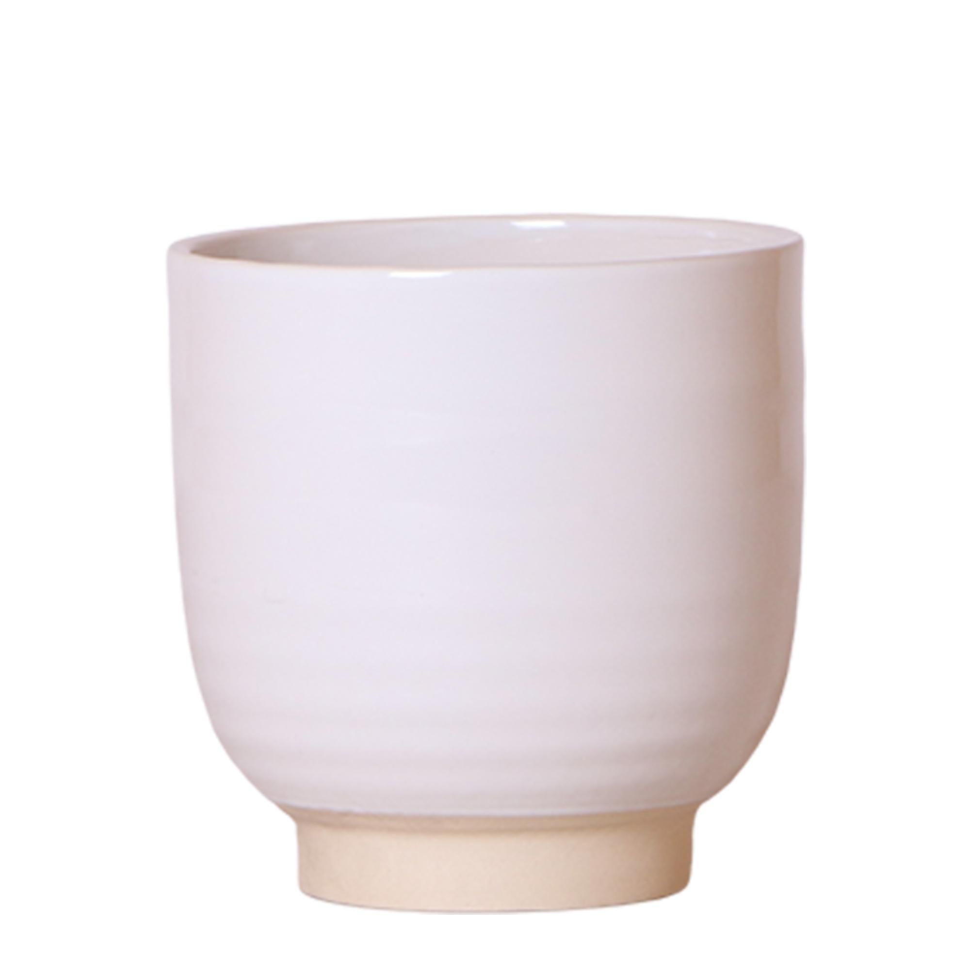 Glänzender Keramik Blumentopf Weiß Ø12cm