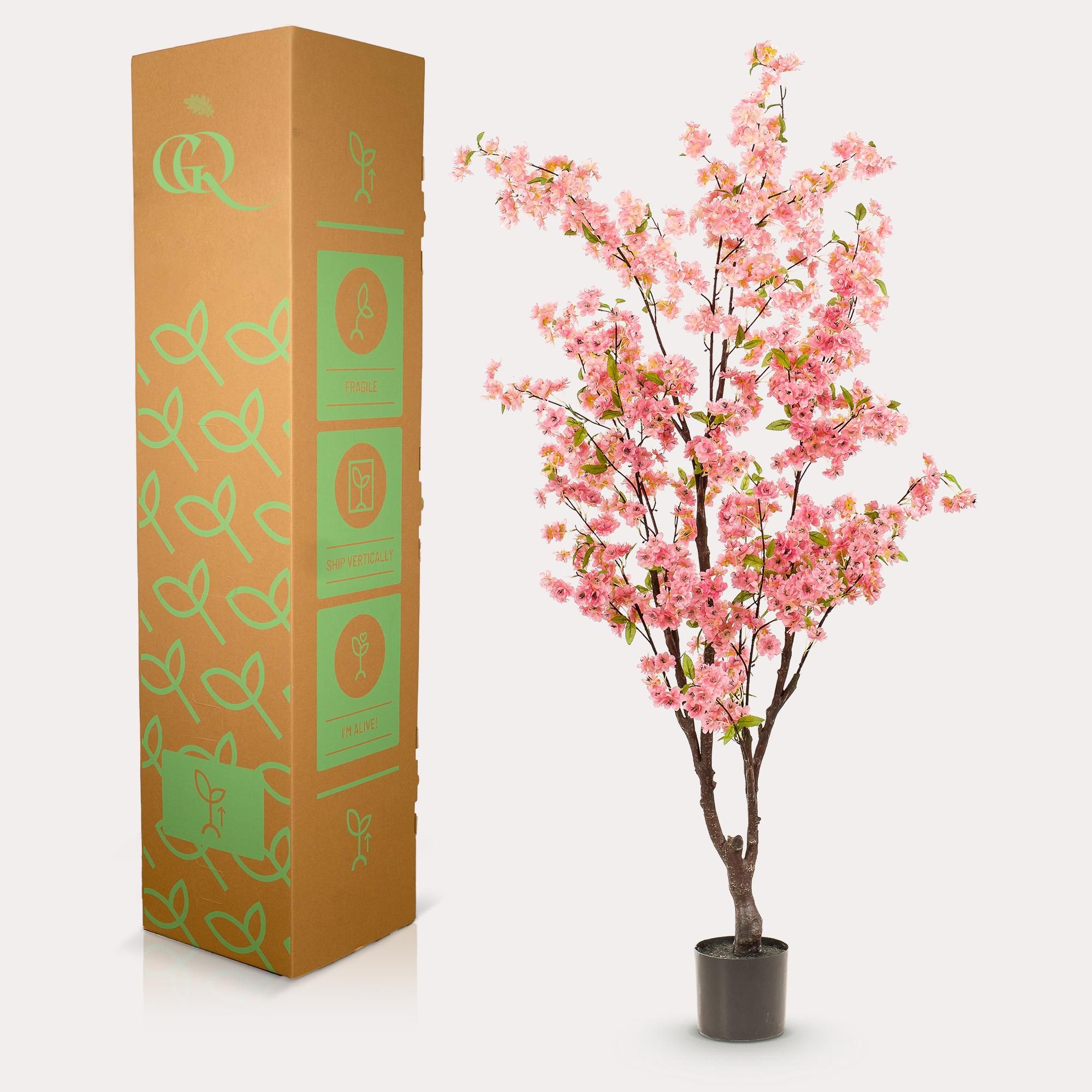 Kunstpflanze Prunus Kirschblüte – Rosa – 175cm