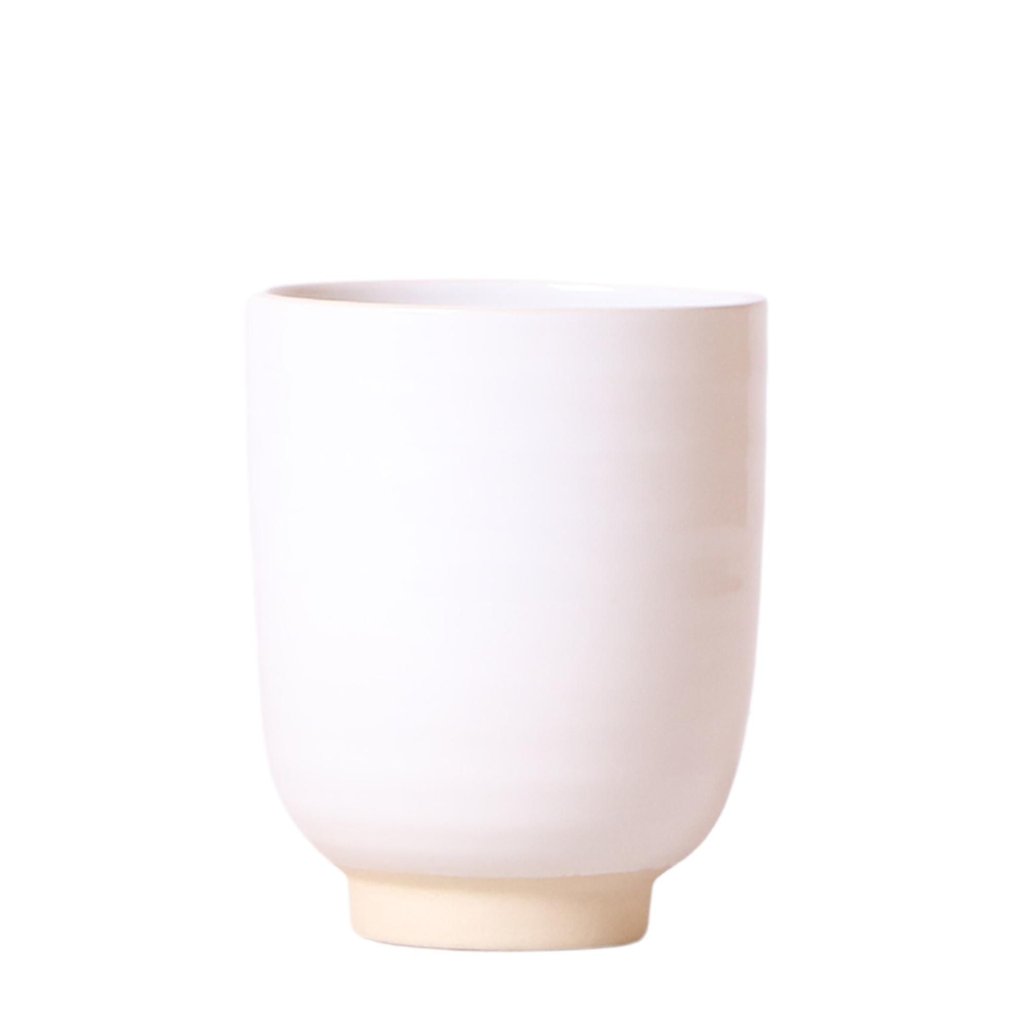 Glänzender Keramik Blumentopf Weiß
