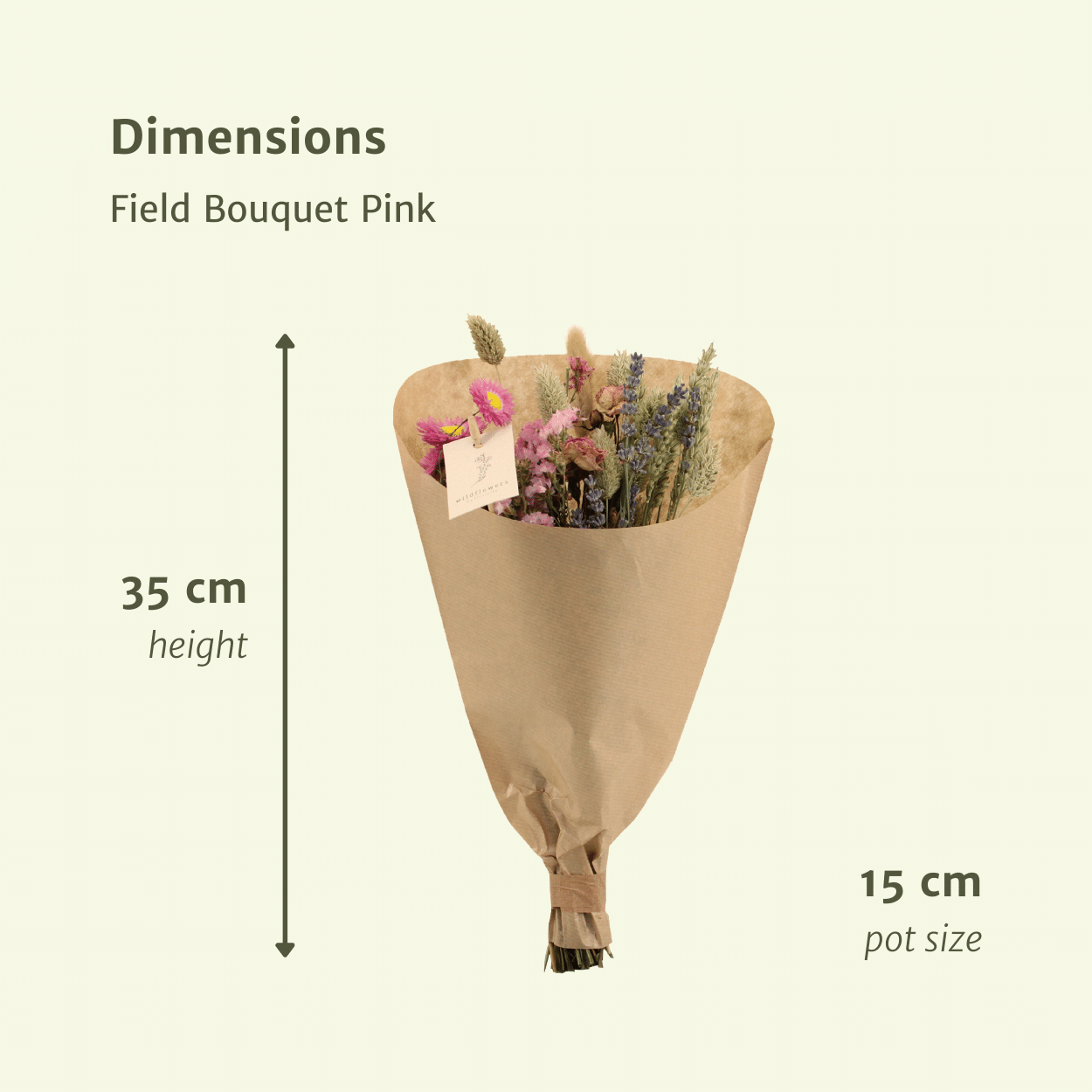 Trockenblumen Feldstrauß Rosa