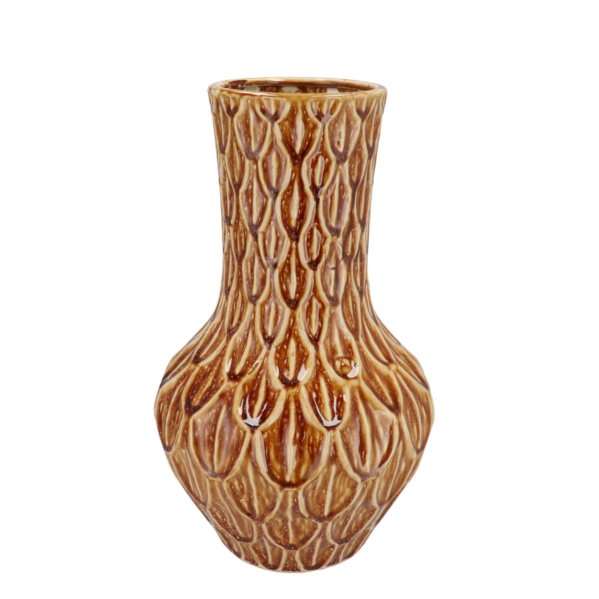 Vase Stein Optik M – 39 cm Hoch – Braun