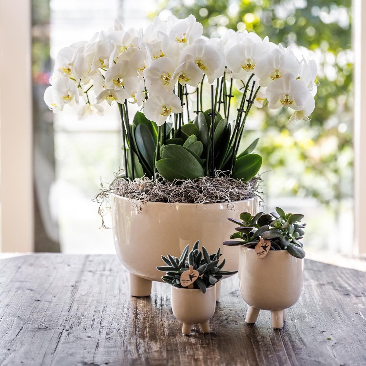 Keramik Blumentopf Travertin