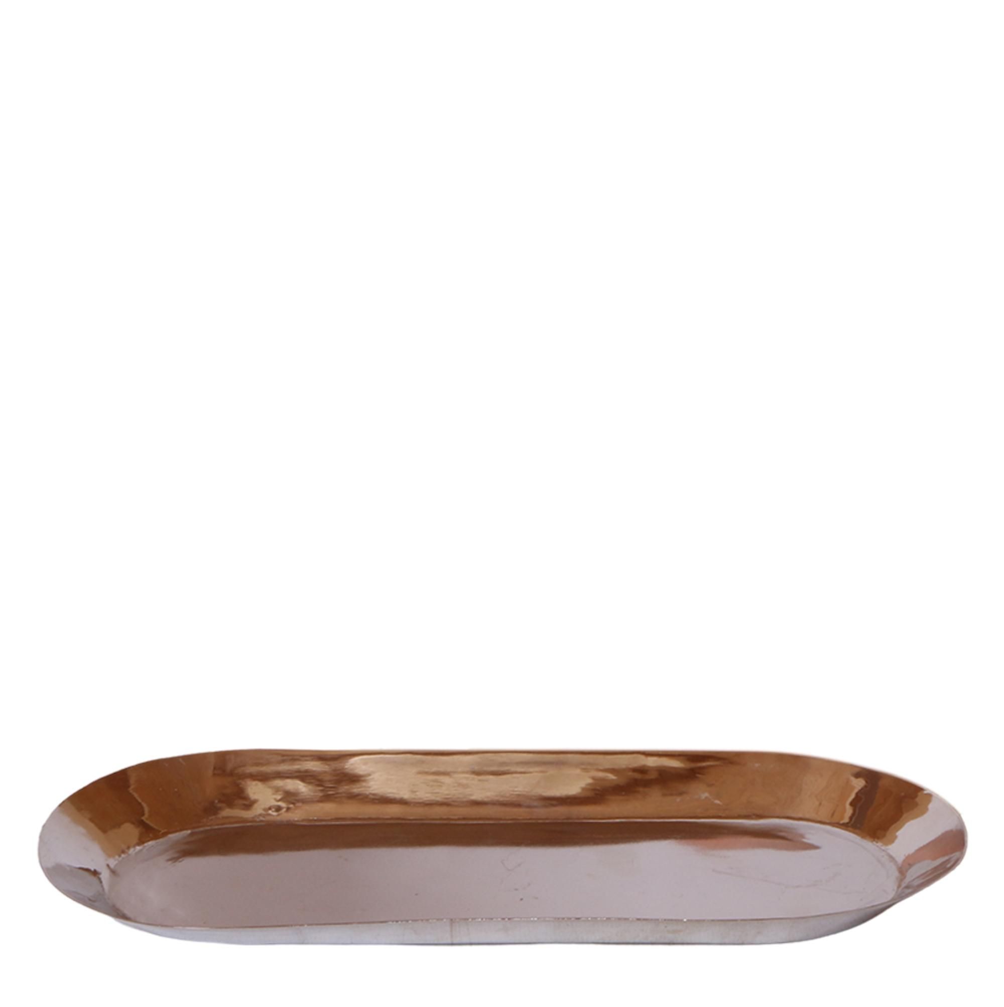 Ovale Metallschale Silber